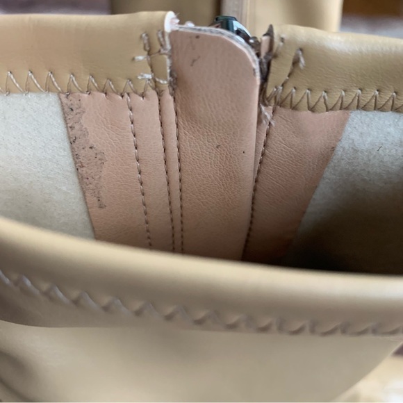 Schutz Cyrus Napa Soft Light Nude Pointed Toe Rhinestone Heel Booties - Picture 10 of 12